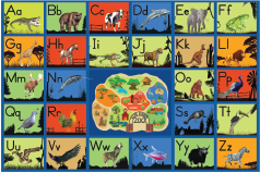 pre-kindergarten kindergarten classroom alphabet animal rug