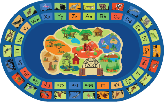 3d alphabet animal classroom rug